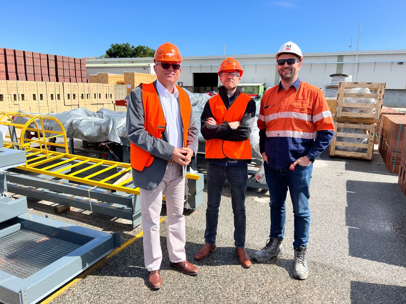 construction freight International Cargo Express at brick manufacturer